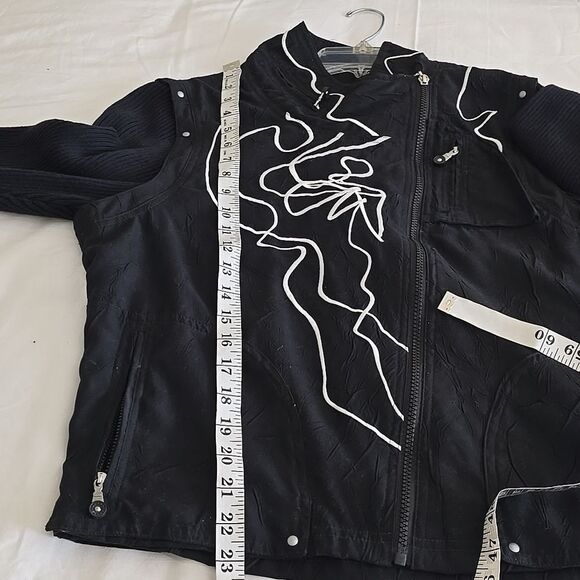 Jamie Sadock Black Hybrid Vest/Jacket with White Embroidered Accents M - Picture 7 of 11